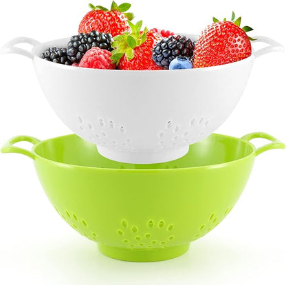 Meadow Lane 6-inch Small Colander, Dishwasher Safe, Double Handles, Compact