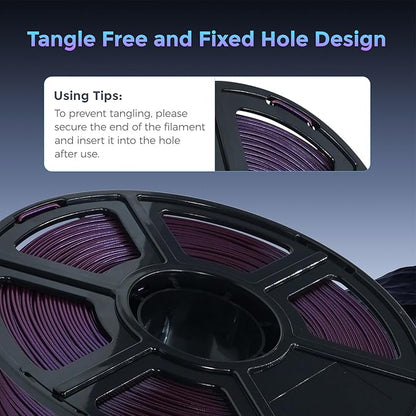 FLASHFORGE PLA Filament 1.75mm +/- 0.02mm Marsala, Color Changeable 3D Printer Filament 1kg (2.2lbs), Chameleon 3D Printing Filament Changing Colors with Light and Angle