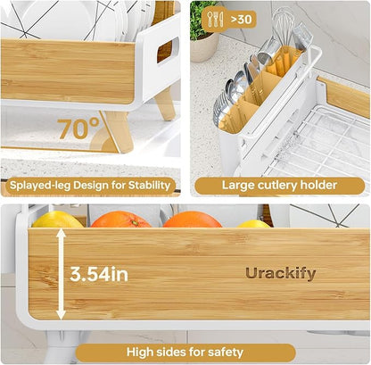 Urackify Dish Drying Rack for Kitchen Counter