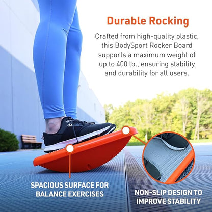 Body Sport Rocker Board for Balance Training, Standing Desk, Physical Therapy &