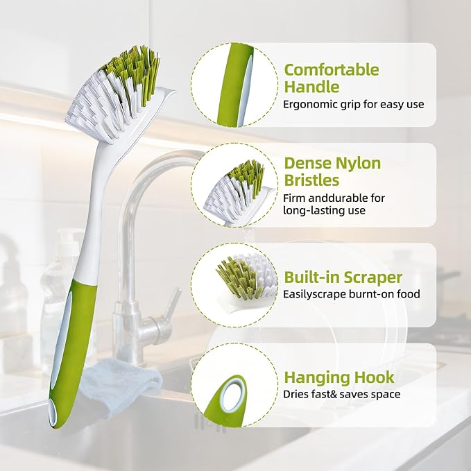 Dish Brush Scrub Brush with Handle