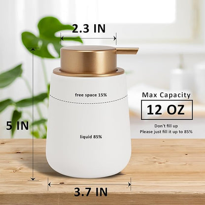 Soap Dispenser Ceramic with Easy-to-Press Pump Hand Lotion Liquid Dispenser