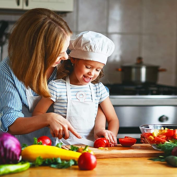 6 Pieces Plastic Kid Kitchen Knife Set, Reusable Nylon Chef Knife Children's Safe Cooking Knives for Baking, Fruit, Bread, Cake, Lettuce Knife, Salad Knife
