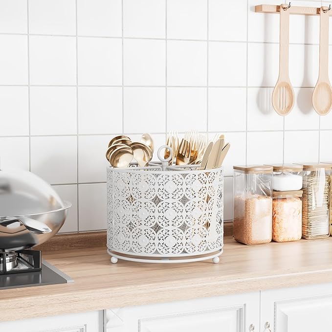 YIUKEA Rotating Utensil Caddy Holder
