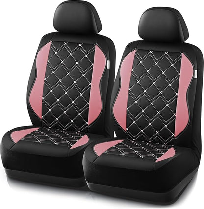 Road Comforts Seat Covers, Premium Leather Car Seat Covers Front Seat for Women Girls,Airbag Compatible, Automotive Seat Covers Universal Fit Most Cars,Vans,Truck,SUV