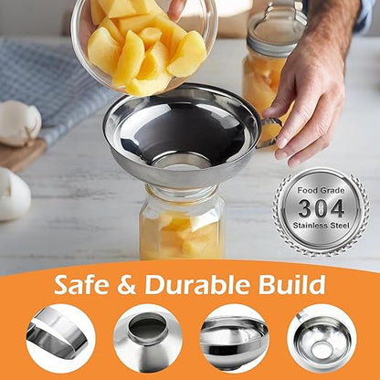 6 Pack Stainless Steel Canning Funnel