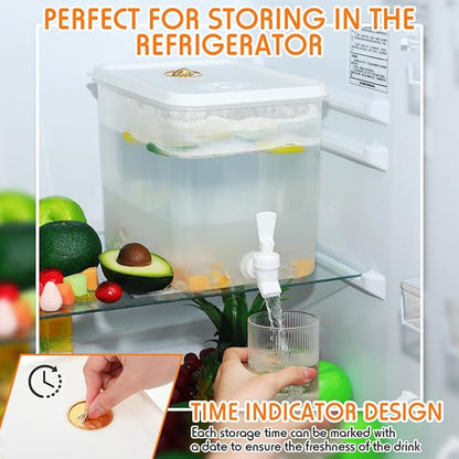 Domensi 4 Pack 2 Gallon Fridge Beverage Drink Dispenser