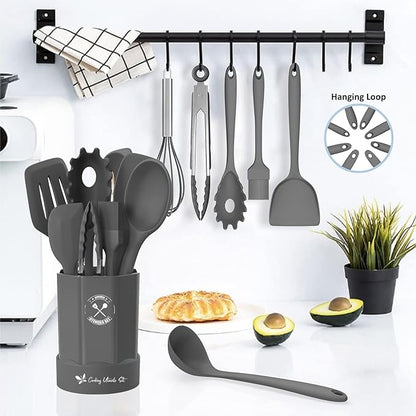 Silicone Kitchen Utensils Set, 16-Piece Silicone Cooking Utensils by Deedro