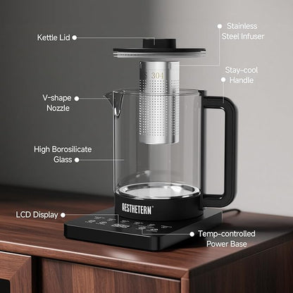 Electric Tea Kettle with Infuser Temperature Control and Automatic Shut Off 24
