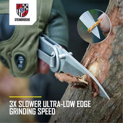 Pocket Knife for Men with Clip - Heavy Duty Folding Pocket Knives, 3.1" 14C28N Stainless Steel Titanium Coated Blade, Tactical EDC Knife for Camping Hunting Fishing