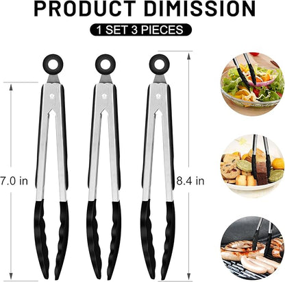 Hotec Mini Silicone Kitchen Tongs