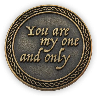 Bulk Set of 10 Romantic Love Expression Coins, You are My One & Only, You Mean The World to Me, Anniversary Pocket Tokens for Date Night, Love Gift for Men & Women, from Him or Her