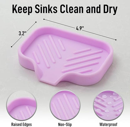 Zulay Kitchen Small Silicone Sponge Holder – Space-Saving Sink Organizer Tray