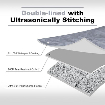 Sherpa Warm Outdoor Camping Blanket - Waterproof Stadium Blanket for Cold Weather, Camp, Sports Mom and Concert - Camping Quilt 80" X 58" (Gray)