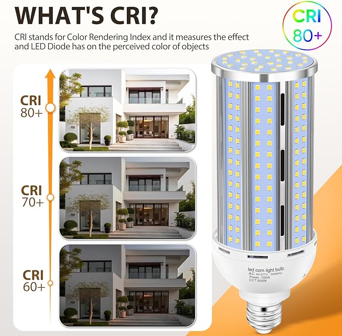 XYCN 4 Pack 100W Corn LED Light Bulb Fanless, 5000K Daylight E26/E39 Large