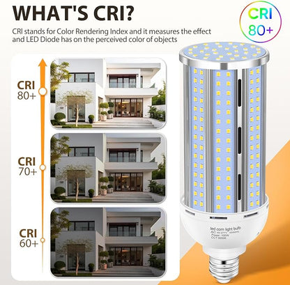 XYCN 4 Pack 100W Corn LED Light Bulb Fanless, 5000K Daylight E26/E39 Large