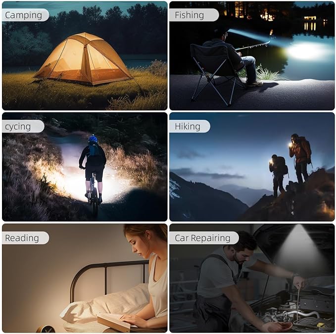 WARSUN Rechargeable LED Camping Lantern Mini Tripod Work Light 6 Modes, 1000 LM High Lumens Portable Magnetic Flashlight, Lightweight Tent Light, for Camping, Repair, Emergency