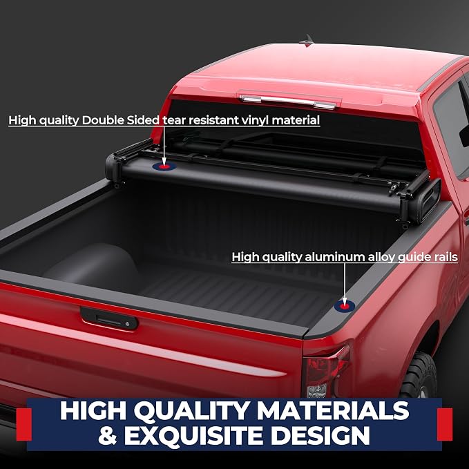 MOSTPLUS Quad FOLD Truck Bed Tonneau Cover Soft Compatible for 1988-2006 Chevy Silverado/GMC Sierra 1500 2500 3500 HD (Incl. 2007 Classic) | Fleetside 6.5 FT On Top