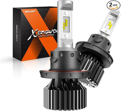 SEALIGHT Fog Light, H13 Powersports Bulbs with Dual Beam, Plug and Play, Super Bright, Cool White, Fog Light, Pack of 2