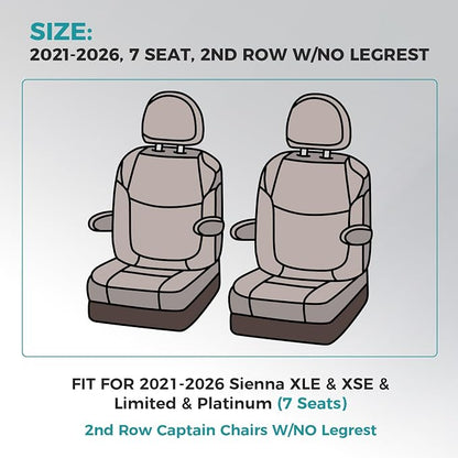 Customized for Toyota Sienna Seat Covers 2021-2026 Sienna 7 Seats 3 Row, Leather Car Seat Covers Waterproof Seat Covers Full Set for Cars, Car Seat Protectors, Airbag Compatible(BlackRed)