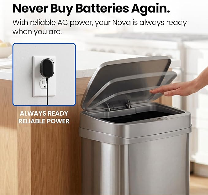 Ninestars 13 Gallon Odor Neutralizing Smart Trash Can, UV + Ozone Dual