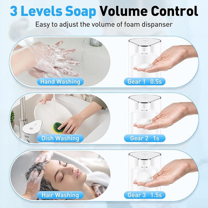 Fantictas Automatic Soap Dispenser, Touchless Hand Wall Mount Rechargeable 3