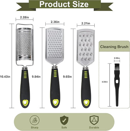 Handheld Cheese Grater Set for Kitchen Stainless Steel Mini Cheese Grater