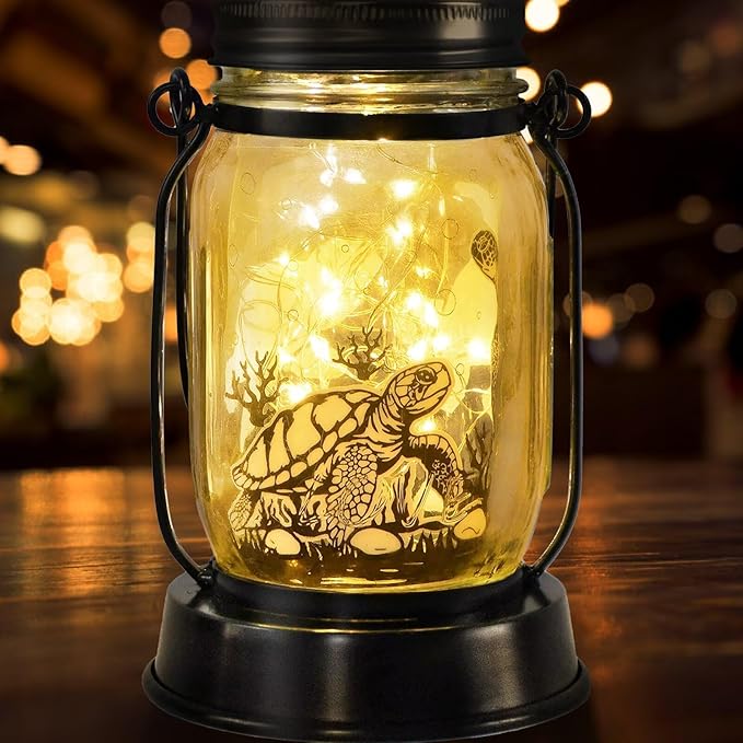 kyoryuger Sea Turtle Gifts for Women/Men Turtle Lovers Solar Lantern Mom Birthday, Mothers Day, Solar Garden Decoration Outside for Yard, Patio,Backyard,Porch