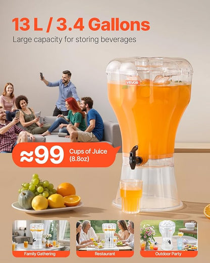 VEVOR Beverage Dispenser, 3.4 Gallon Drink Dispenser