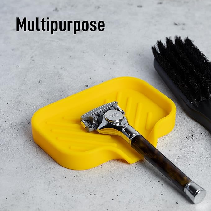 Zulay Kitchen Small Silicone Sponge Holder – Space-Saving Sink Organizer Tray
