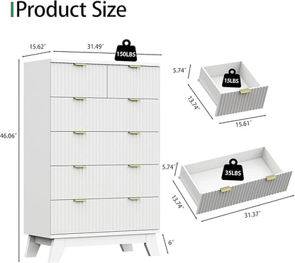 Xixini Fluted Dresser for Bedroom