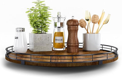 Farmhouse Oak 16" Lazy Susan Turntable Organizer