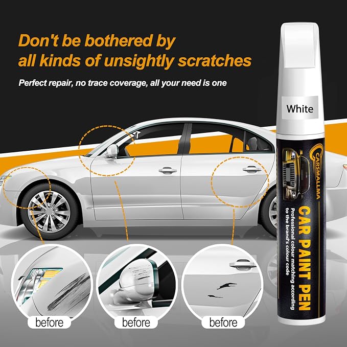 White Frost Tricoat(G1W/WA140X) Car Touch Up Paint for GMC, Color Accurate Car Paint Scratch Repair Pen Kit Quick & Easy Fix Vehicle Chips and Automotive Nicks Scuff