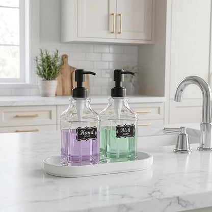 JASAI 2Pack Glass Soap Dispenser