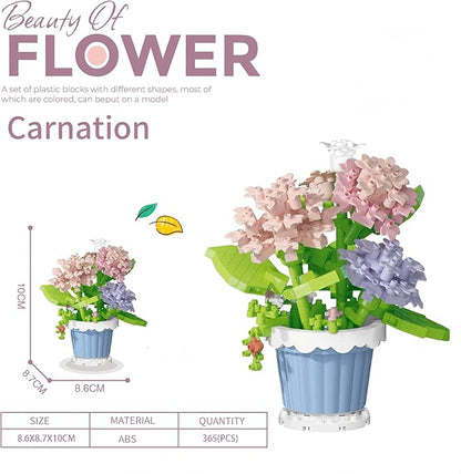 Party Favors for Kids, Tiny Plants Mini Flowers Building Blocks Set for Classroom Prize, Flowers Building Toy, Birthday Gifts for Boys Girls (Lily+Carnation)