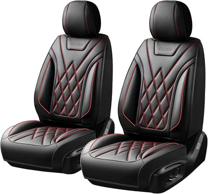 Car Seat Covers Compatible with Hyundai Equus 2011-2016 - Waterproof & Breathable Luxury Leather All-Weather Seat Cushions Protectors, Airbag Compatible, Only 2 Front seat Covers (Redline)