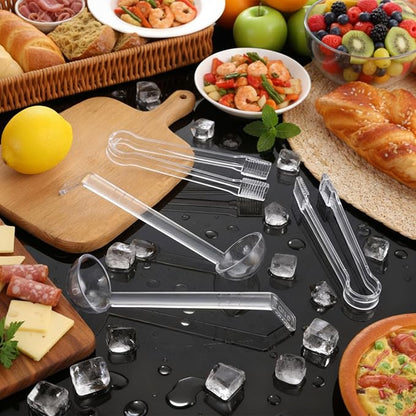 6 Pieces Plastic Serving Utensils Set Including 3 Pcs 1 oz Small Ladle and 3