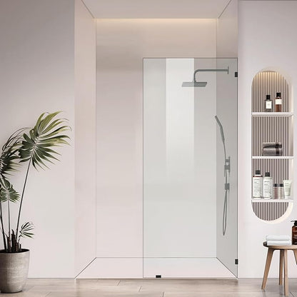 Bathroom Shower Door 30.5" W x 78.75" H, Frameless Fixed 3/8" Thick Clear