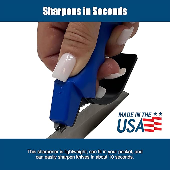 ACCUSHARP Knife Sharpener, Portable and Easy to Use, Hones and Sharpens Cleavers