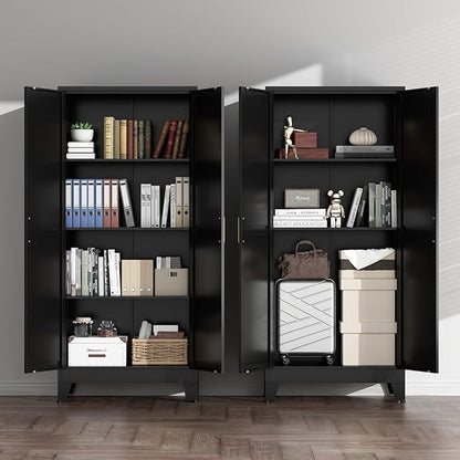 COFaR Black Farmhouse Storage Kitchen Pantry Cabinet