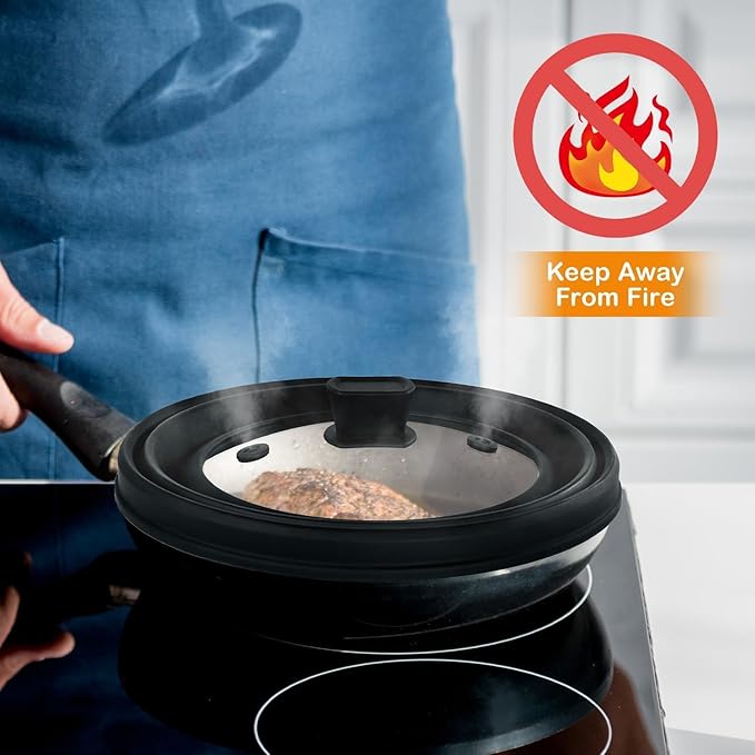 Lzerking Microwave Splatter Cover & Silicone Mat, 10.8 inch Glass Splatter