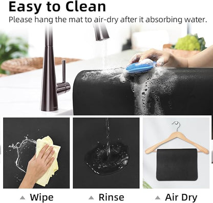 LOPNUR Kitchen Dish Drying Mat, Diatomite Coffee Mat, Super Absorbent Dish