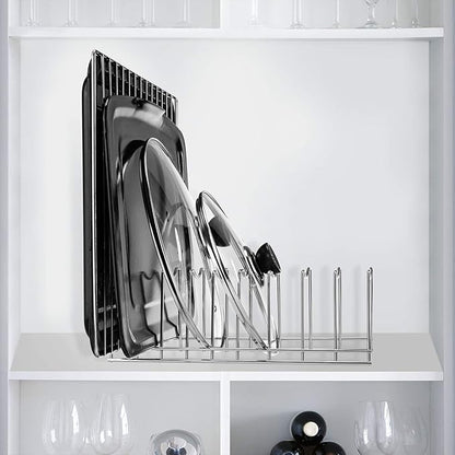 Pot Lid Organizer, Kitchen Pot Lid Rack Holder, Rest Cutting Board, Baking Sheet