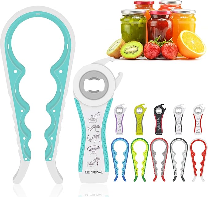 Jar Opener for Weak Hands - 5 in 1 Multi Function Can Opener Bottle Opener Kit