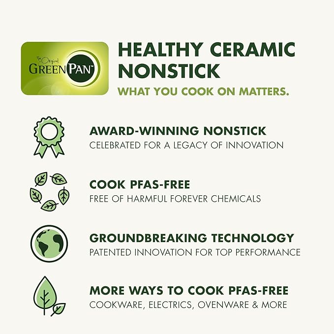 GreenPan 12 Piece Nonstick Swift Cookware Set, Ceramic PFAS-Free Pots & Pans