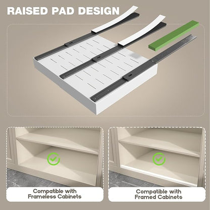 Seinloes 2 Pack Pull Out Cabinet Organizer 19" Deep, Full Extension 3 Slide