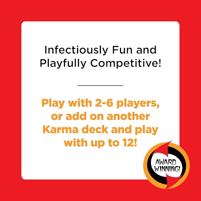 KARMA Card Games for Kids – Kids, Family Games Night, Multi-Player, Screen Free, Travel Games, Playing Cards, What Goes Around, Comes Around, Ages 8+