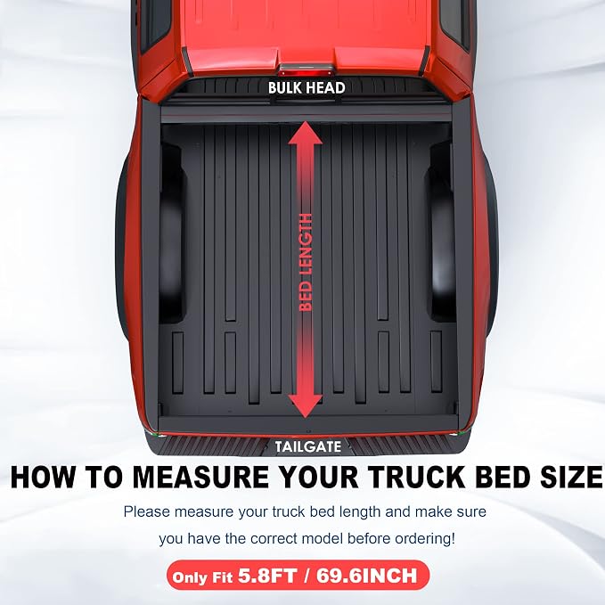 MOSTPLUS Fiberglass Tri Fold Tonneau Cover Hard Truck Bed Compatible with 2004 2005 2006 2007 Chevrolet Silverado 1500 / GMC Sierra 1500 Fleetside 5.8 FT Bed (69.3 inch) - 3-Fold Bed