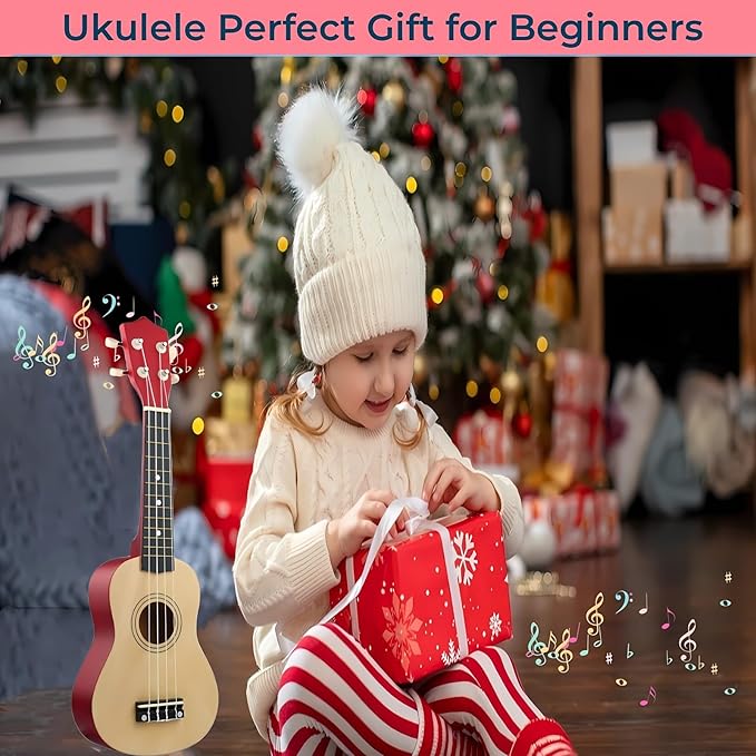 21 Inch Wooden Kids Toddler Child Children Acoustic Guitar Musical Instruments Ideal for 3-9 Year Old Boys Girls Gifts (Burlywood)