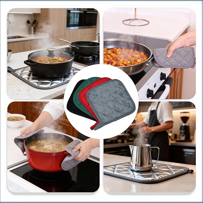 4 Pack Pot Holders for Kitchen Clearance Oven Potholders Sets for Kitchens Hot